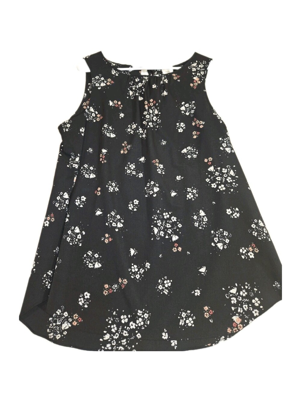 Cabi Sz XL Top Sleeveless Dark Floral Whimsy Fairy Cottage